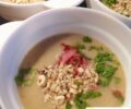 Суп с луком-пореем, белой фасолью и беконом